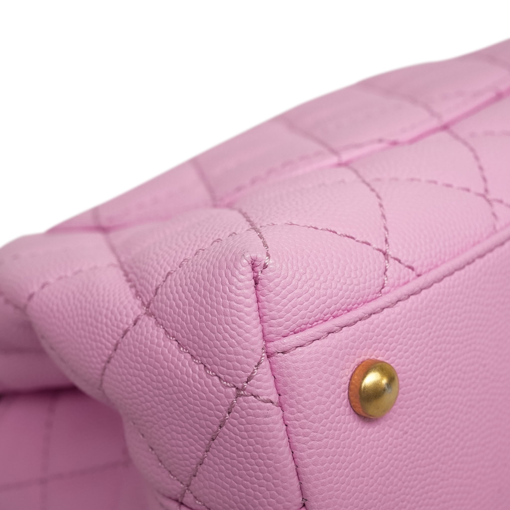 23P Lilac/Pink Caviar Quilted Coco Chain Handle Small AGHW