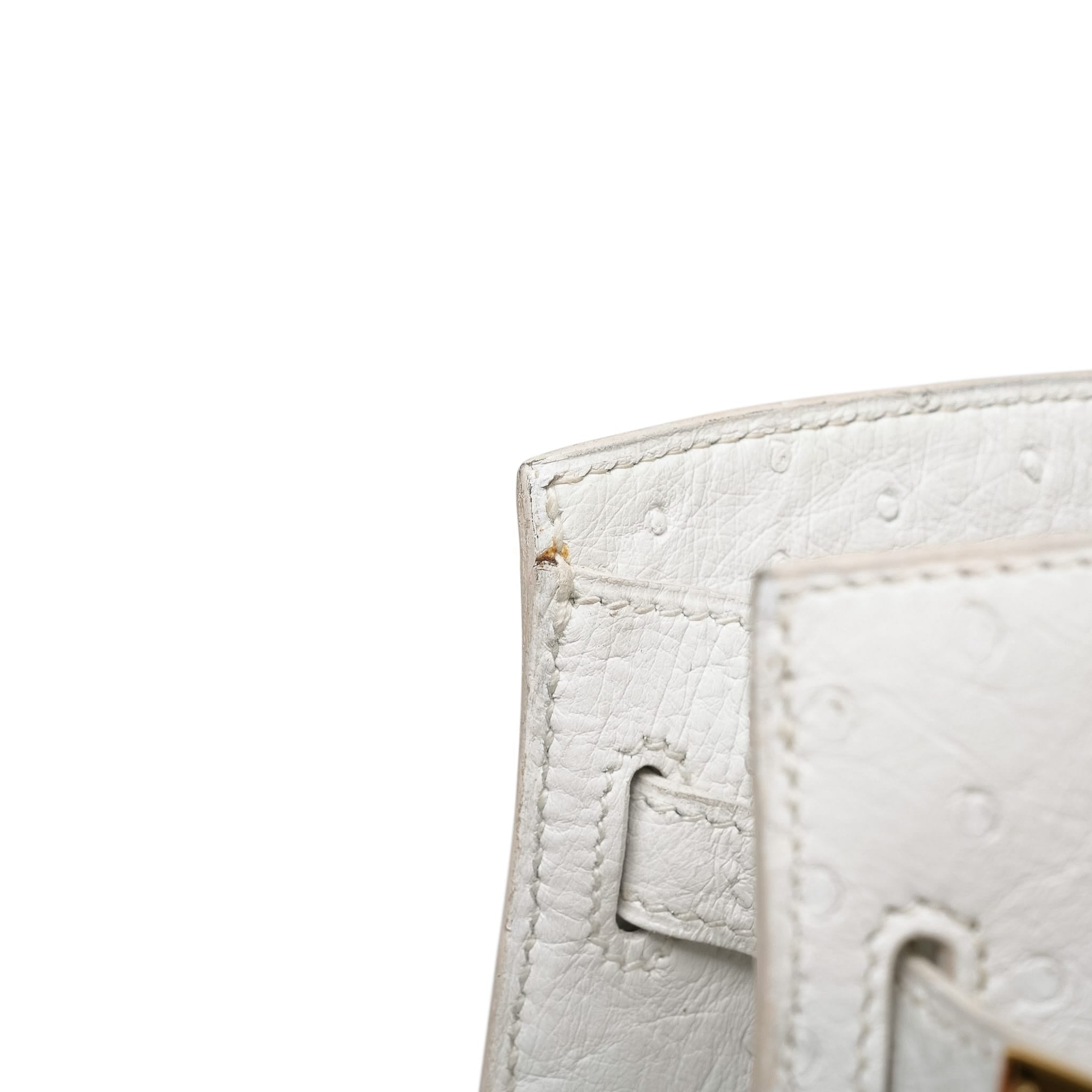 Product image 17 of 18: Kelly Sport PM White Ostrich Gold Plated R Circle