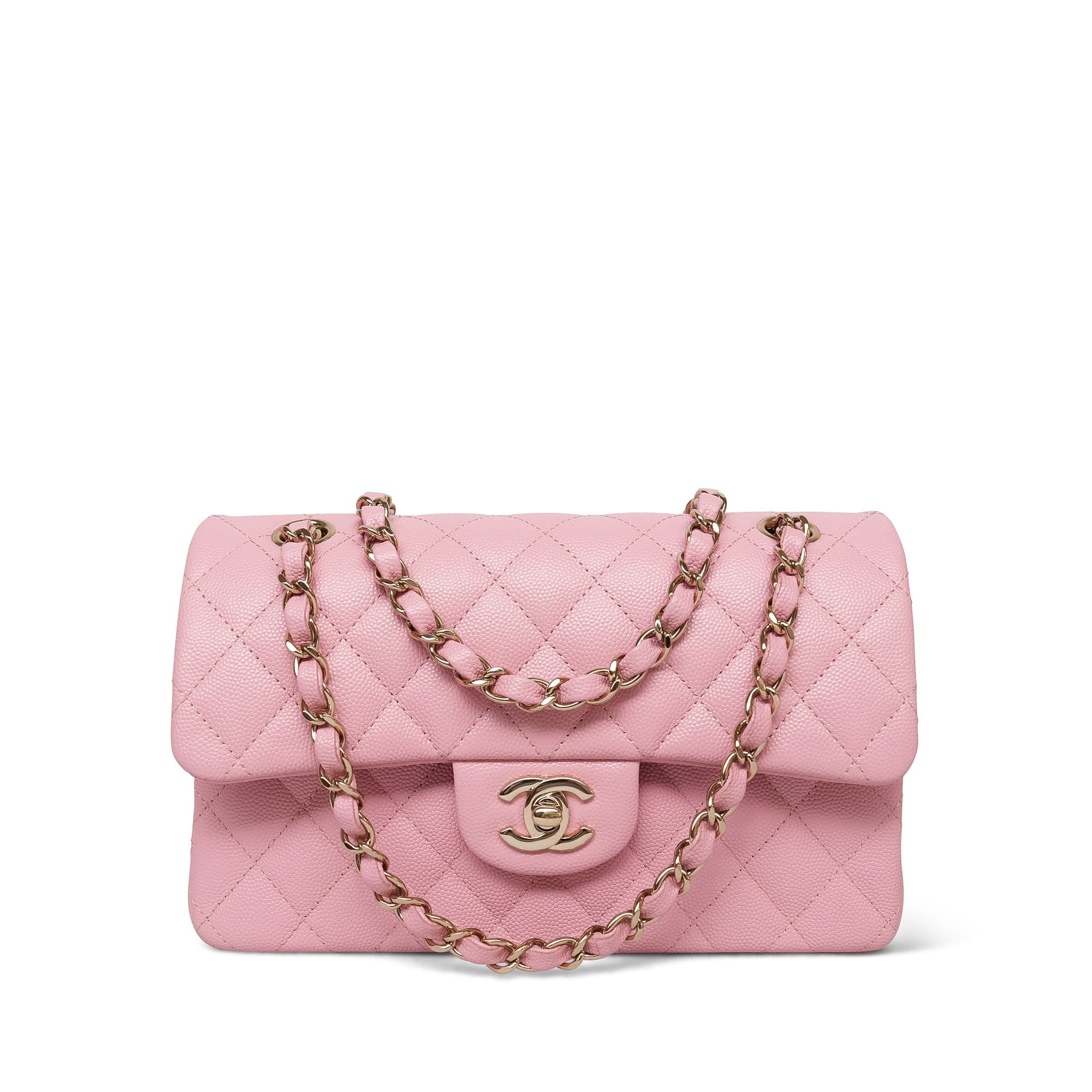 Product image 1 of 17: Pink Sakura Caviar Quilted Classic Flap Small LGHW