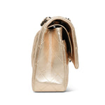 Product image 3 of 23: Light Gold Metallic Lambskin Quilted Classic Flap Medium So Black Hardware