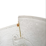 Product image 18 of 18: Kelly Sport PM White Ostrich Gold Plated R Circle