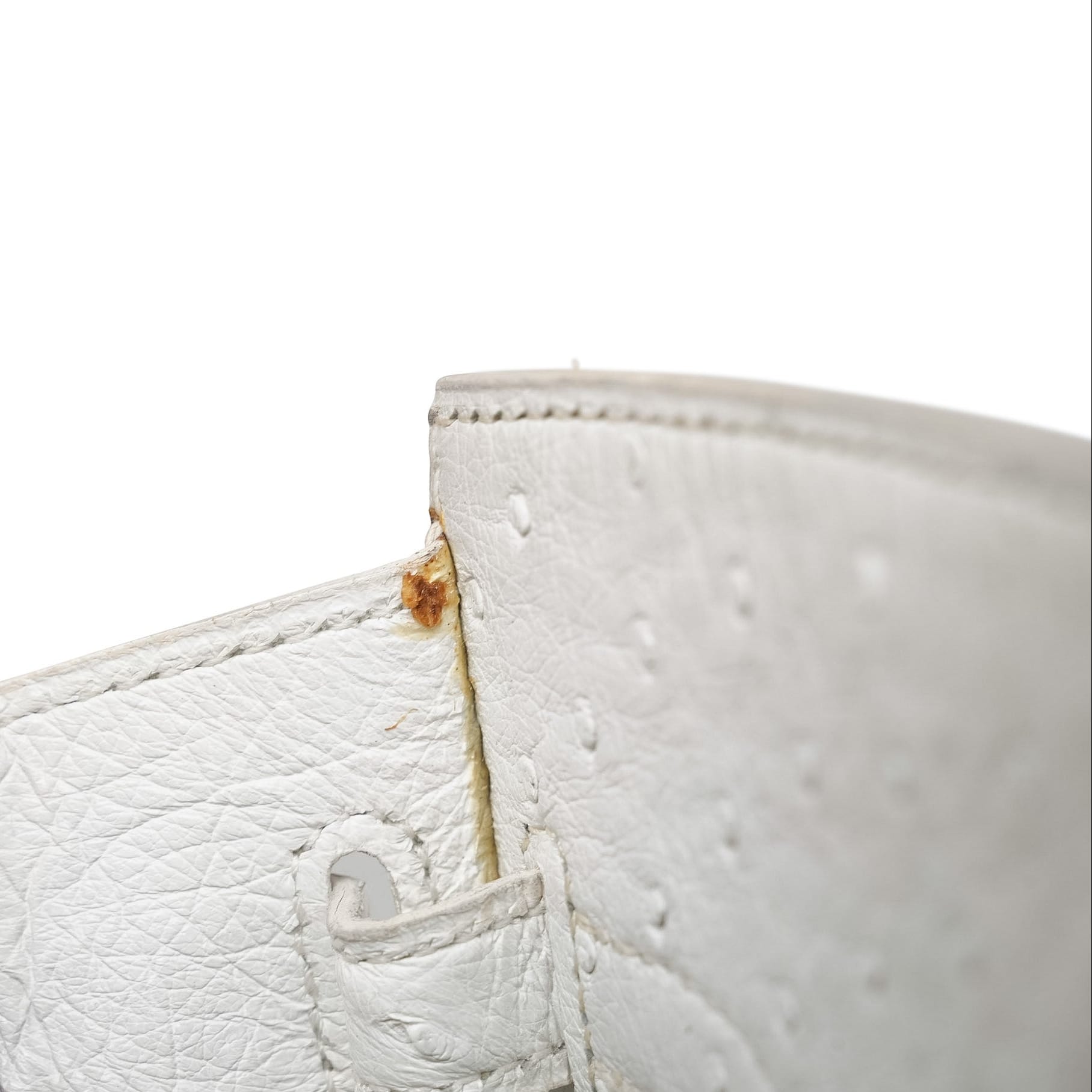 Product image 18 of 18: Kelly Sport PM White Ostrich Gold Plated R Circle