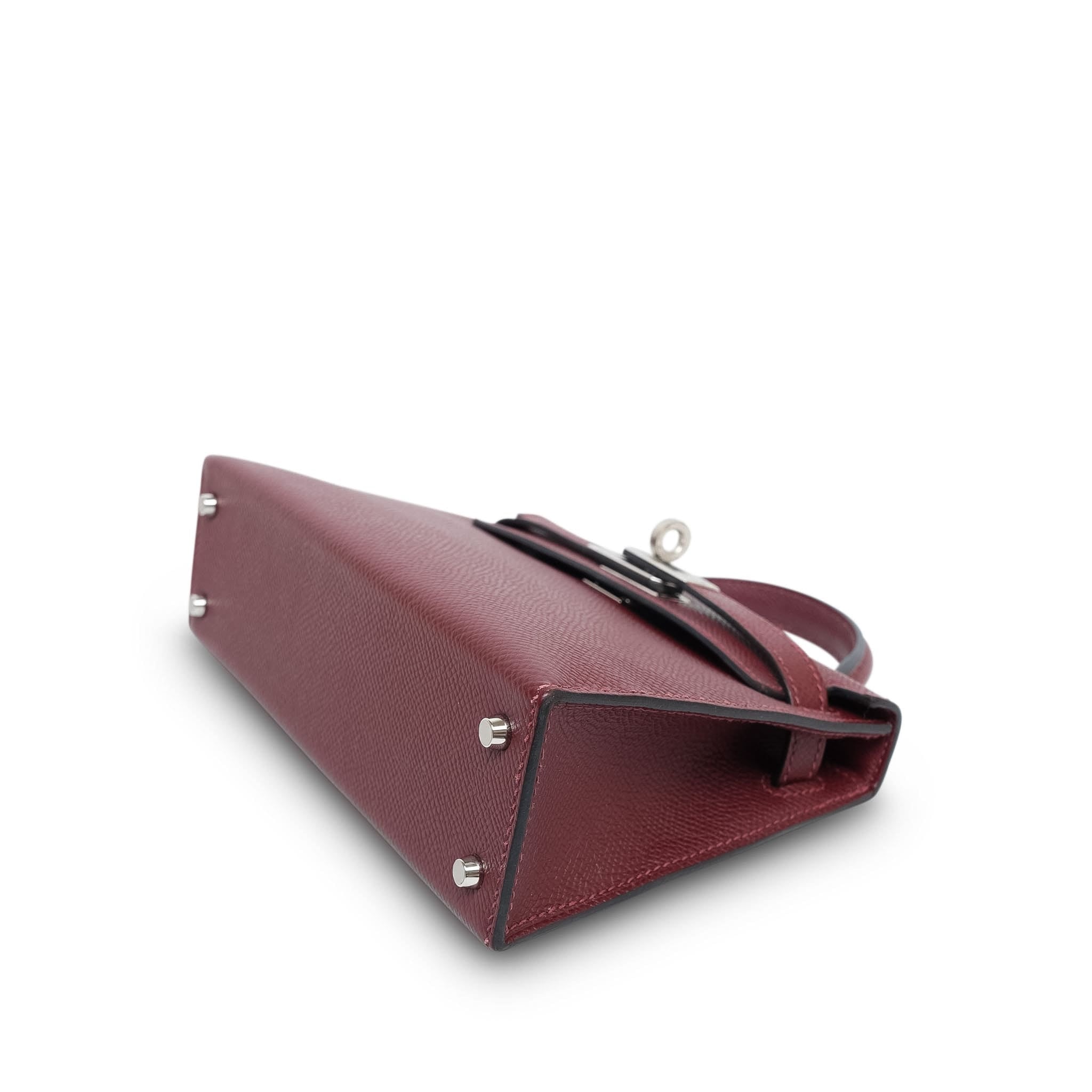 Product image 9 of 14: Mini Kelly Sellier Rouge H Epsom Palladium Plated B Stamp