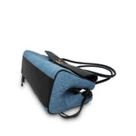 Product image 9 of 16: 26A Black Calfskin/ Denim Quilted Urban Essentials Shopping Bag Small Gold Hardware