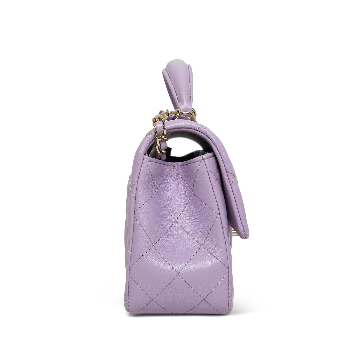 24P Purple Lambskin Quilted Mini Top Handle LGHW