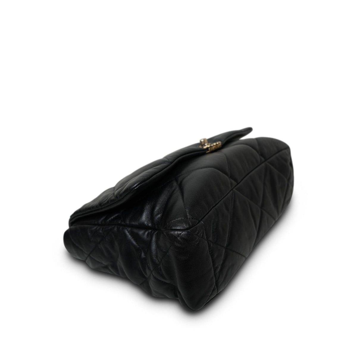 Black Goatskin Quilted Maxi 19 Flap MHW