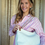 Product image 2 of 20: 26S Light Blue Lambskin Quilted Eyes On You Large Shopping Bag LGHW