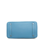 Product image 8 of 16: Birkin 35 Bleu Jean Togo Palladium Plated O Square Stamp