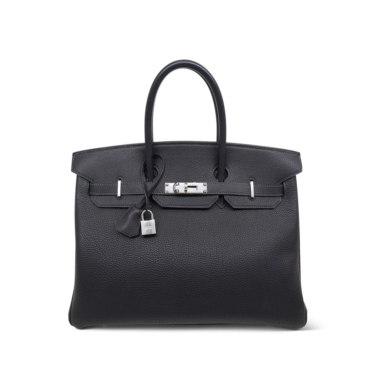 Birkin 35 Blue Indigo Togo Palladium Plated D Square Stamp