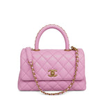 Product image 1 of 22: 23P Lilac/Pink Caviar Quilted Coco Chain Handle Small AGHW