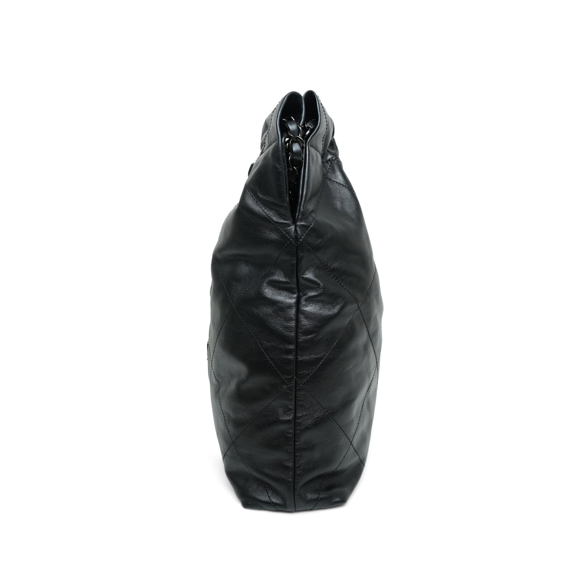 22K So Black Lambskin Quilted 22 Hobo Bag Medium