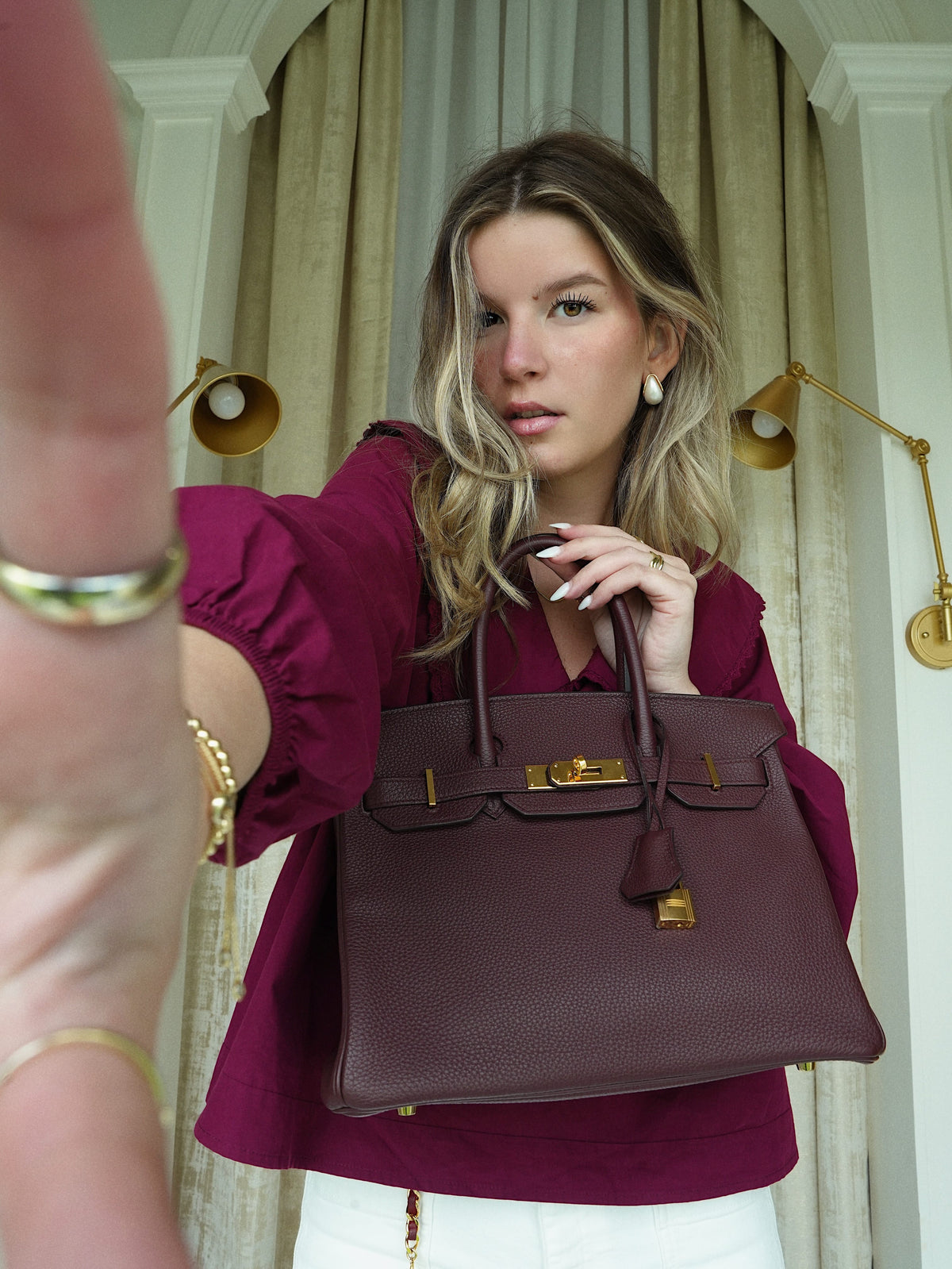 Birkin 30 Bordeaux Togo Gold Plated D Stamp