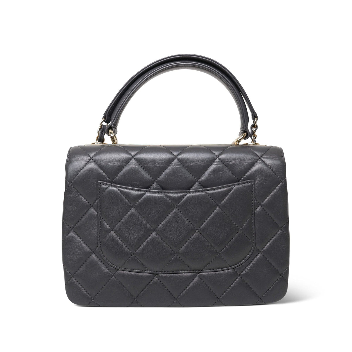 Grey Lambskin Quilted Trendy CC Small Light Gold Hardware