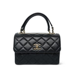 Product image 3 of 28: Black Lambskin Quilted Small Trendy CC LGHW