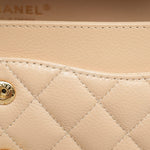 Product image 14 of 15: Beige Clair Caviar Quilted Double Flap Small Gold HW