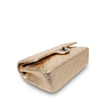 Product image 11 of 23: Light Gold Metallic Lambskin Quilted Classic Flap Medium So Black Hardware