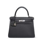 Product image 6 of 16: Kelly Retourne 28 Black Veau Togo Palladium Plated K Stamp