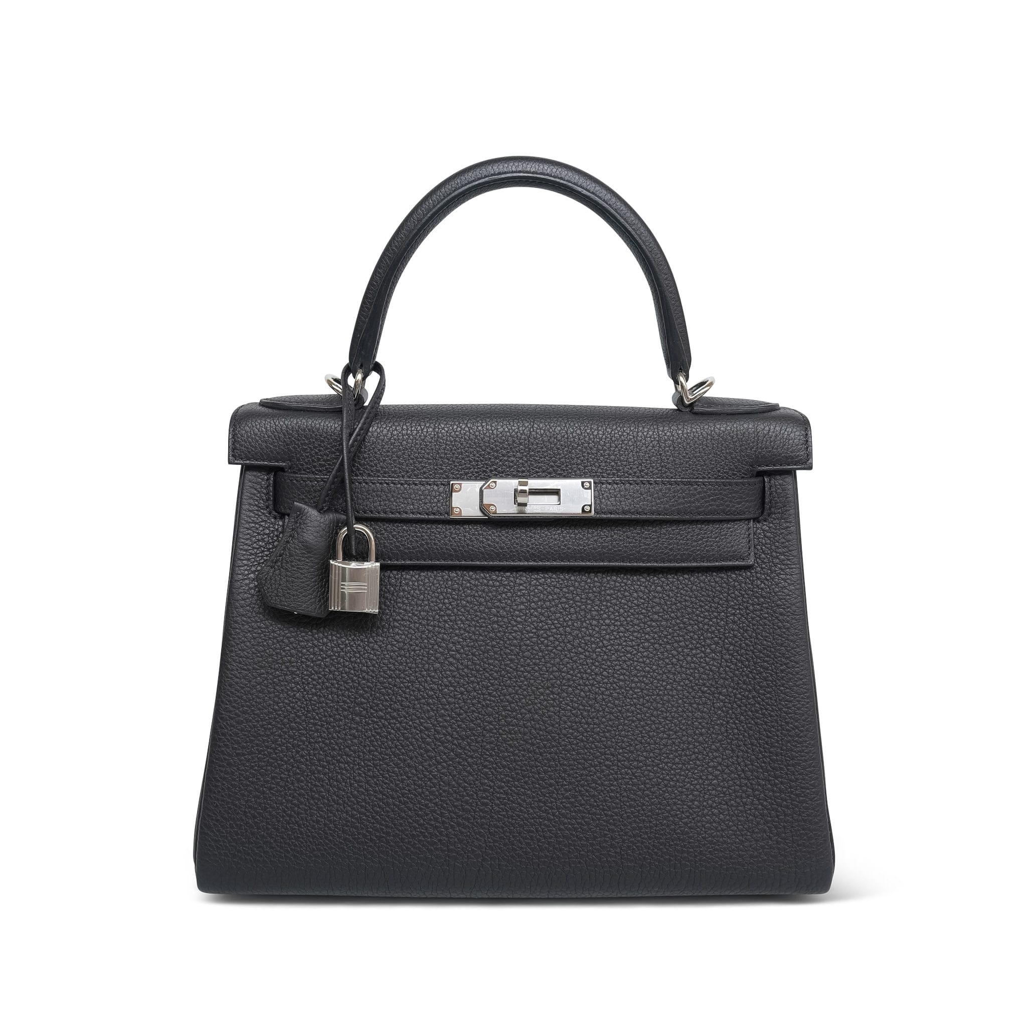 Product image 6 of 16: Kelly Retourne 28 Black Veau Togo Palladium Plated K Stamp