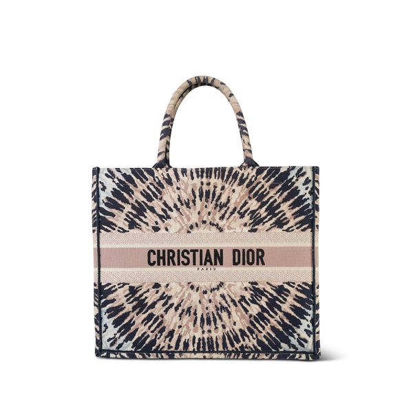 Dior Navy/Pink Tie Dye Canvas Embroidery Book Tote Large – REDELUXE