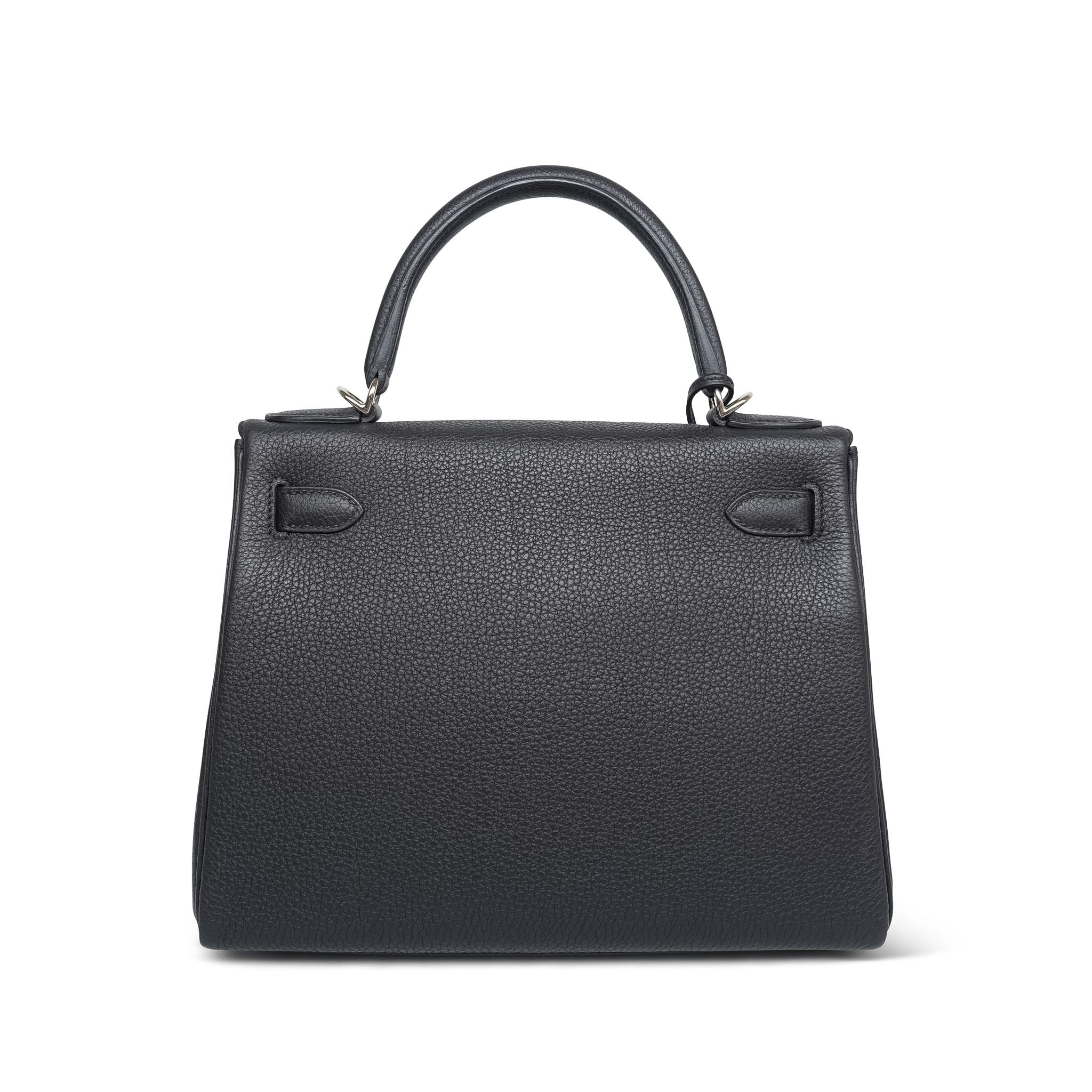 Product image 9 of 16: Kelly Retourne 28 Black Veau Togo Palladium Plated K Stamp