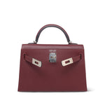 Product image 13 of 14: Mini Kelly Sellier Rouge H Epsom Palladium Plated B Stamp