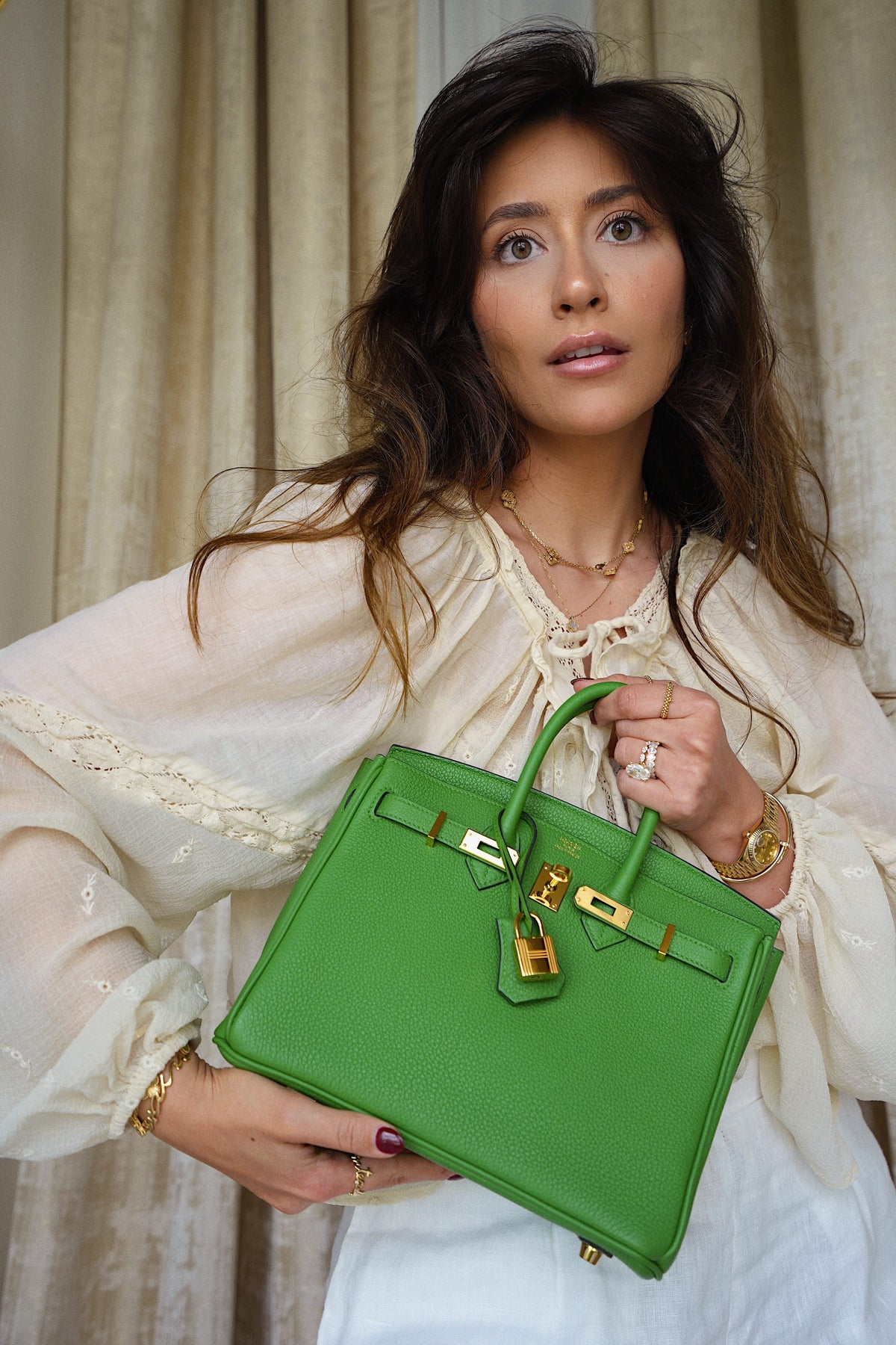Birkin 25 Vert Yucca Togo Gold Plated W Stamp