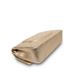 Product image 13 of 23: Light Gold Metallic Lambskin Quilted Classic Flap Medium So Black Hardware