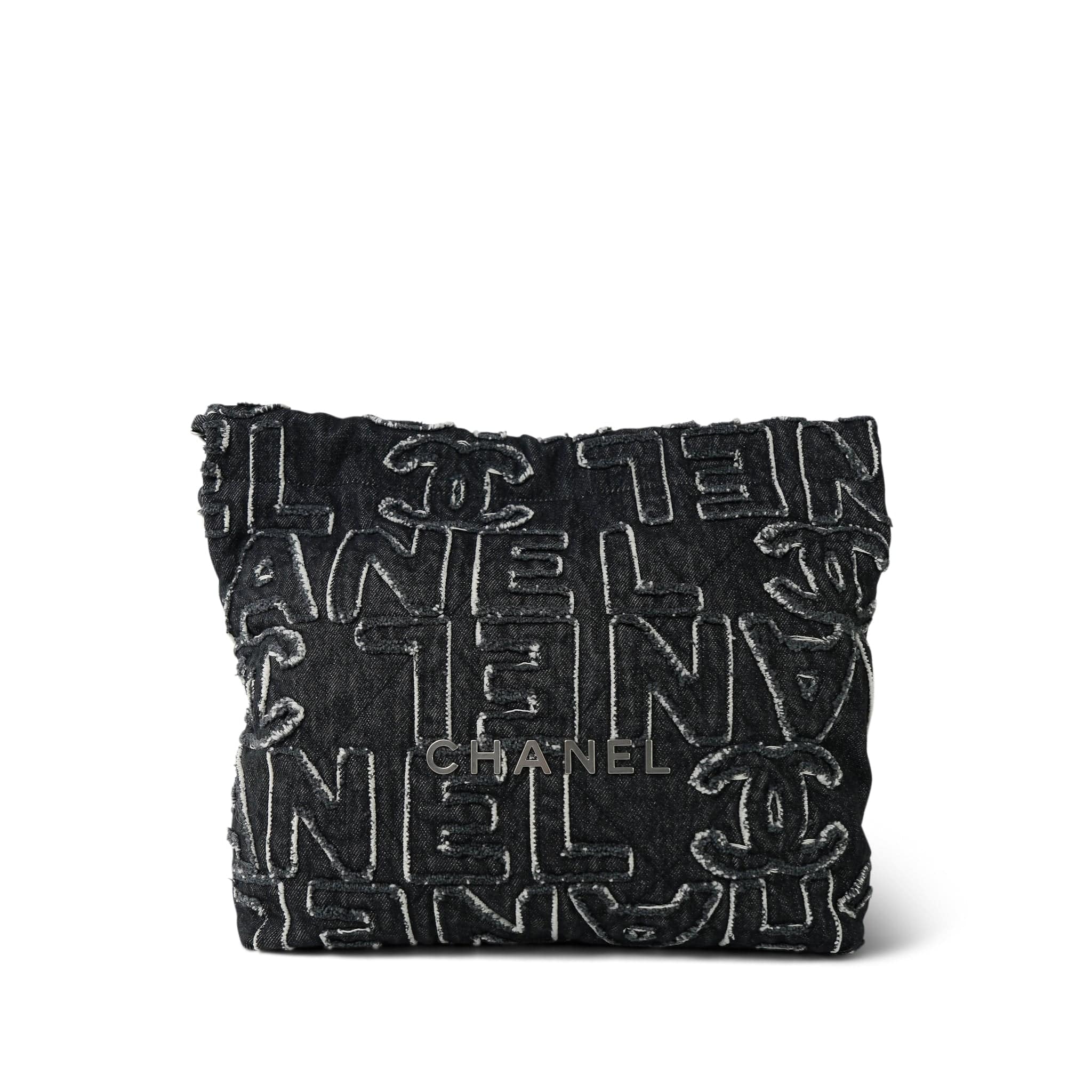 24A Black Denim Chanel Tufted 22 Hobo Bag Small – REDELUXE