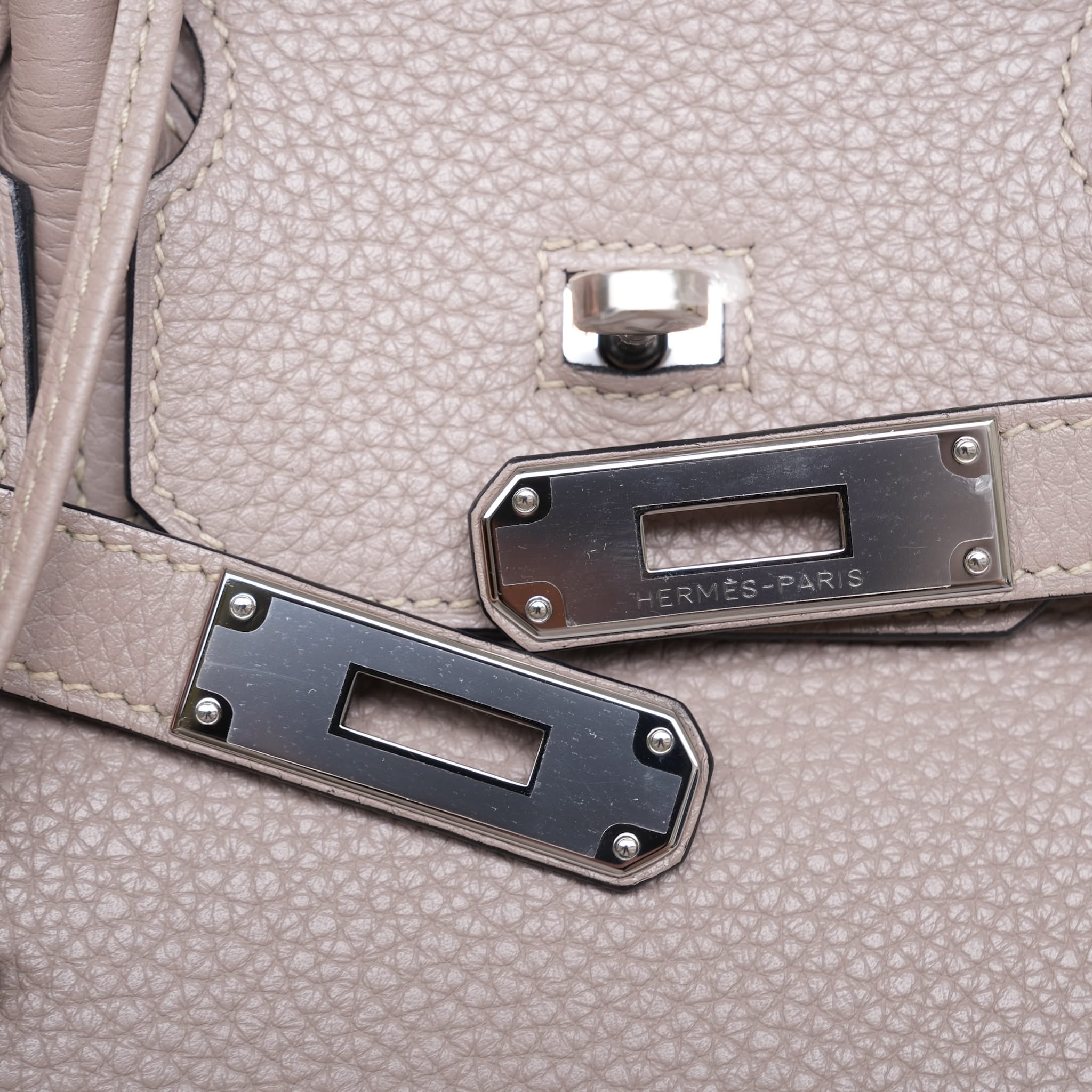 Product image 4 of 18: Birkin 35 Gris Tourterelle Clemence Palladium Plated N Square Stamp