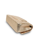 Product image 14 of 23: Light Gold Metallic Lambskin Quilted Classic Flap Medium So Black Hardware