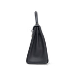 Product image 10 of 16: Kelly Retourne 28 Black Veau Togo Palladium Plated K Stamp