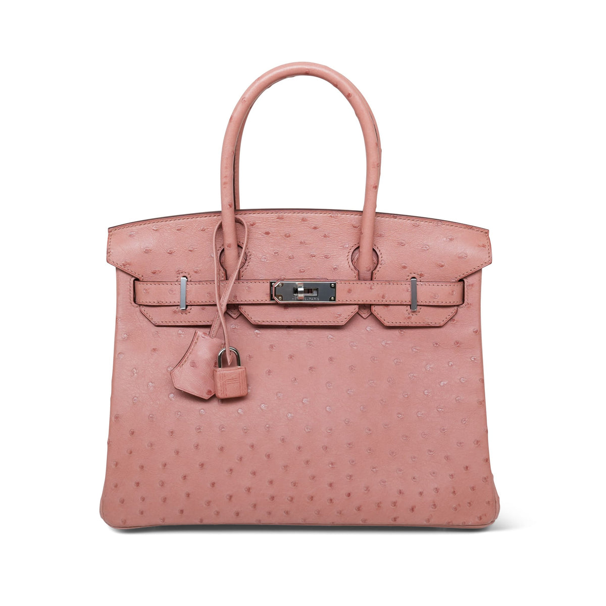 Birkin 30 Terre Cuite Ostrich Palladium Plated T Stamp