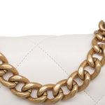 Product image 21 of 26: White Lambskin Quilted 19 Flap Small Mixed HW