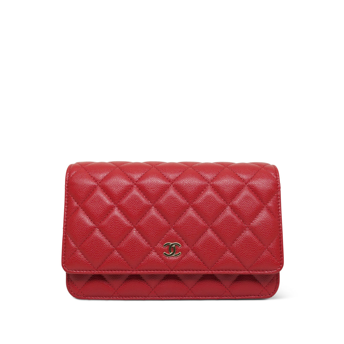 Red Caviar Quilted Wallet on Chain WOC LGHW