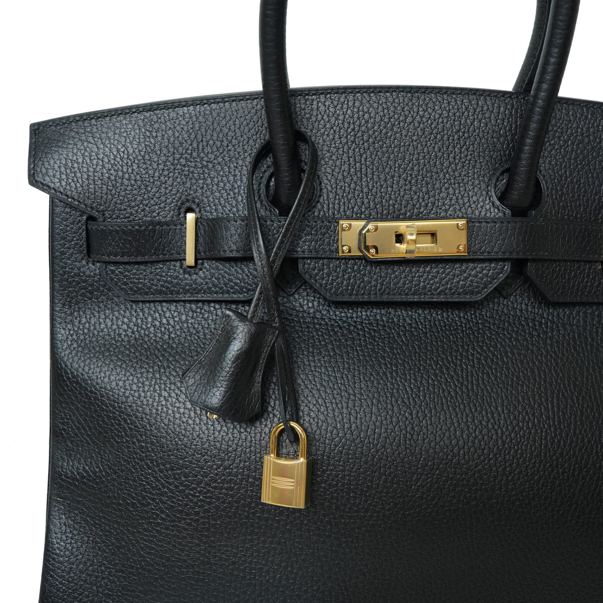 Birkin 35 Black Ardennes Gold Plated Z Circle Stamp