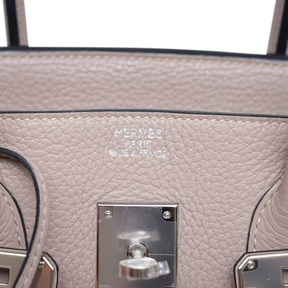 Birkin 35 Gris Tourterelle Clemence Palladium Plated N Square Stamp