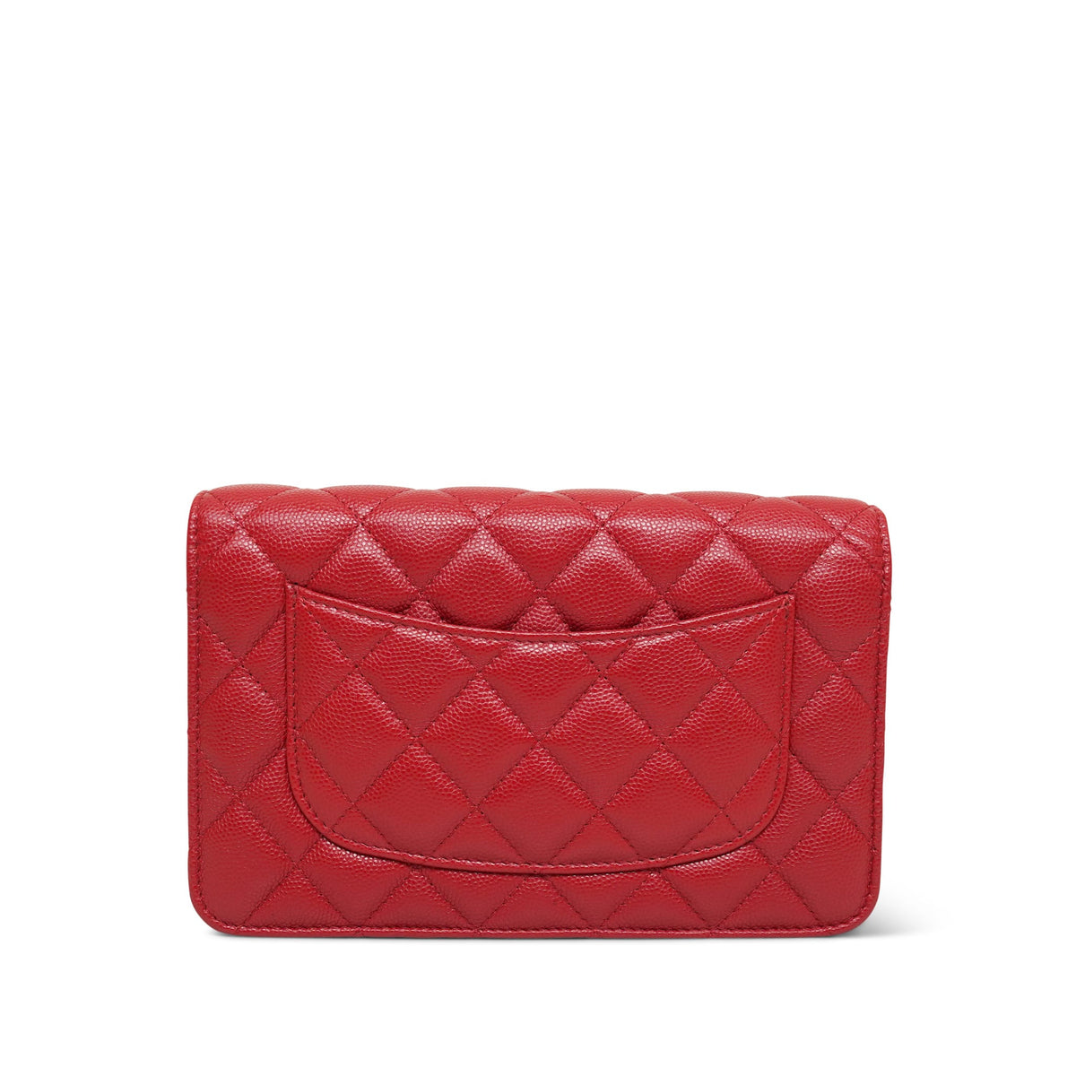 Red Caviar Quilted Wallet on Chain WOC LGHW