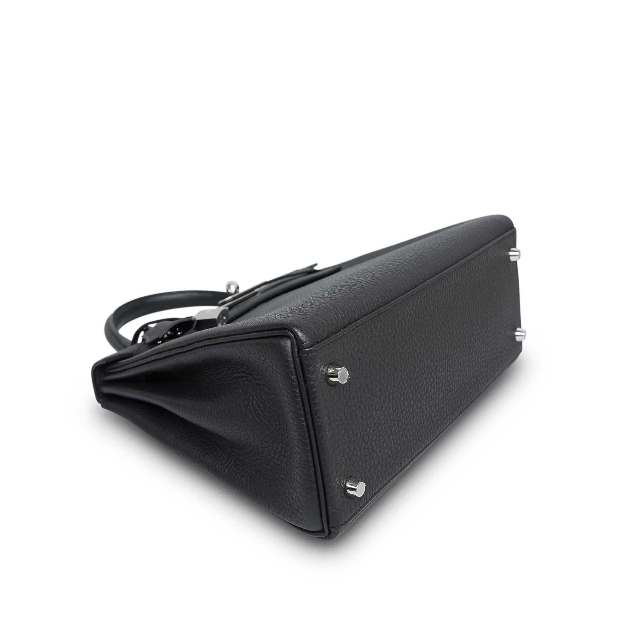 Product image 12 of 16: Kelly Retourne 28 Black Veau Togo Palladium Plated K Stamp
