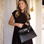 Product image 6 of 19: Kelly 32 Black Box Calfskin Palladium Plated C Square Stamp