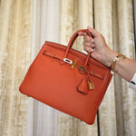 Product image 10 of 30: Birkin 25 Cuivre Togo Gold Plated X Stamp
