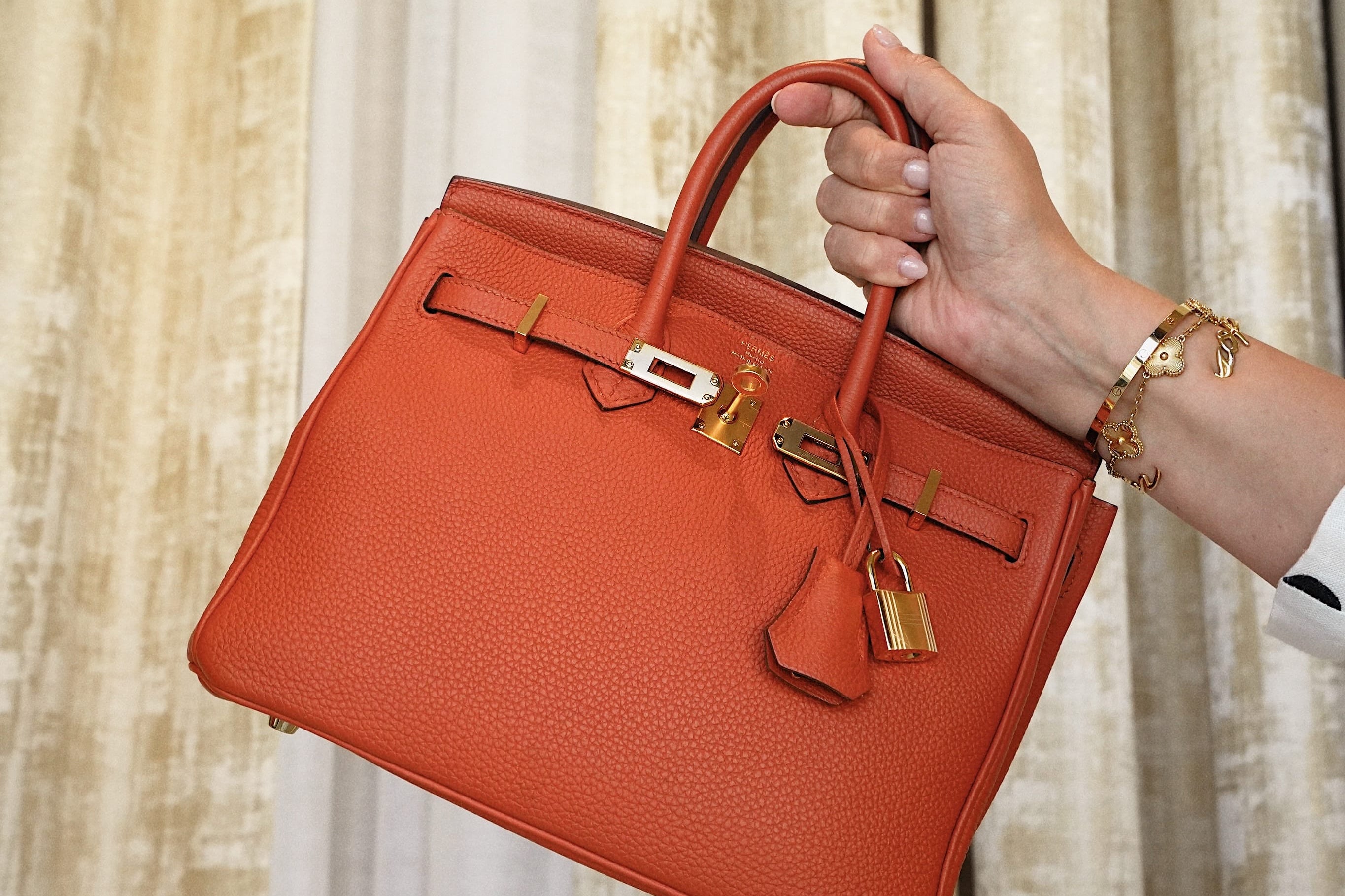 Product image 10 of 30: Birkin 25 Cuivre Togo Gold Plated X Stamp