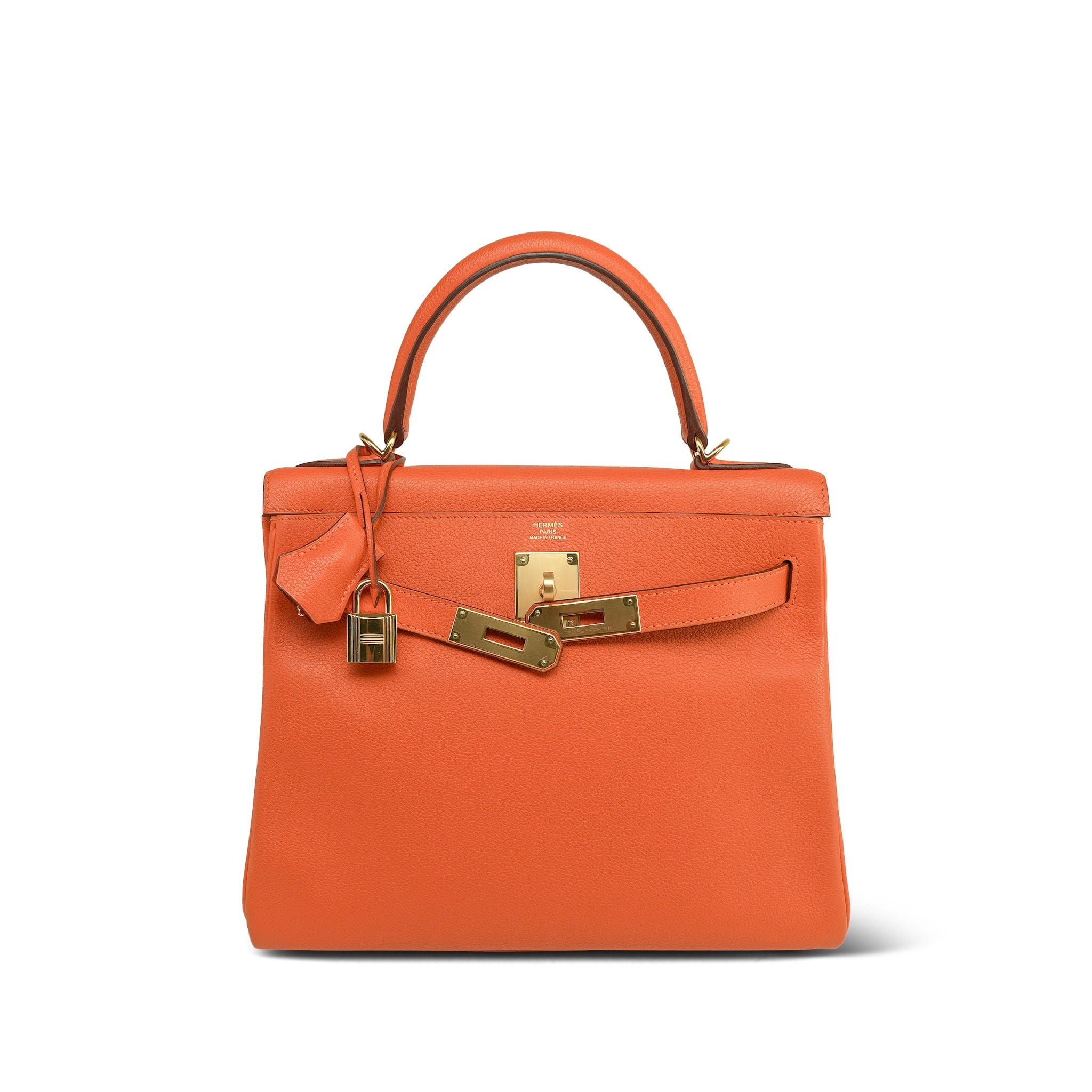 Kelly 28 Retourne Orange Minium Evercolor Gold Plated X Stamp