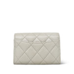 Product image 4 of 17: Light Grey Caviar Quilted Classic Flap Card Holder LGHW