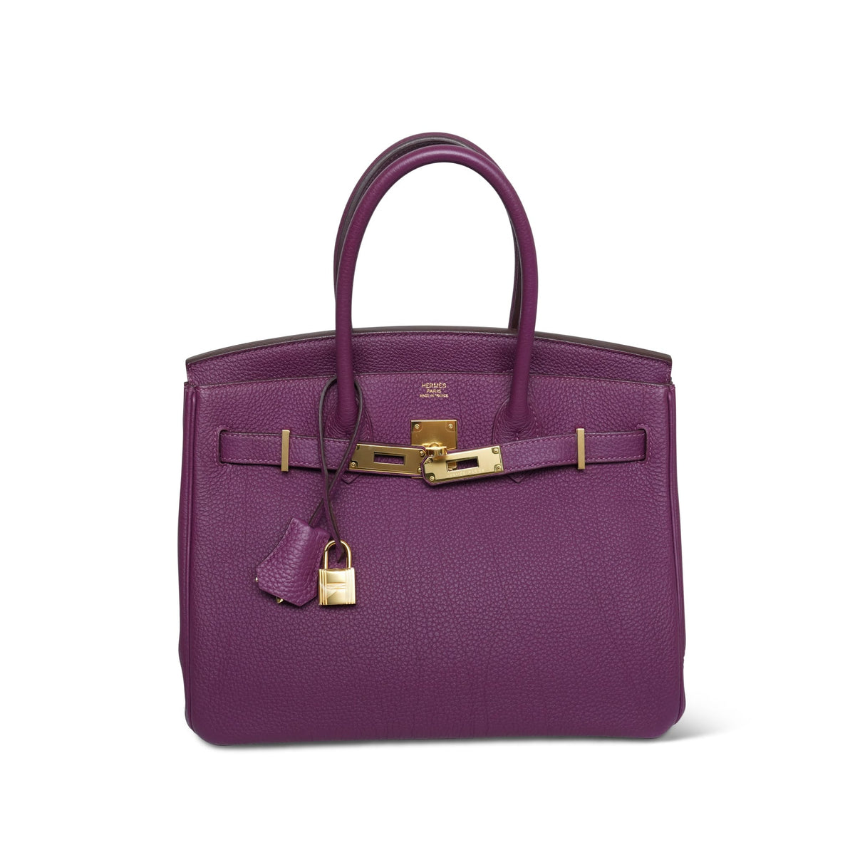 Birkin 30 Anemone Togo Gold Plated R Square Stamp