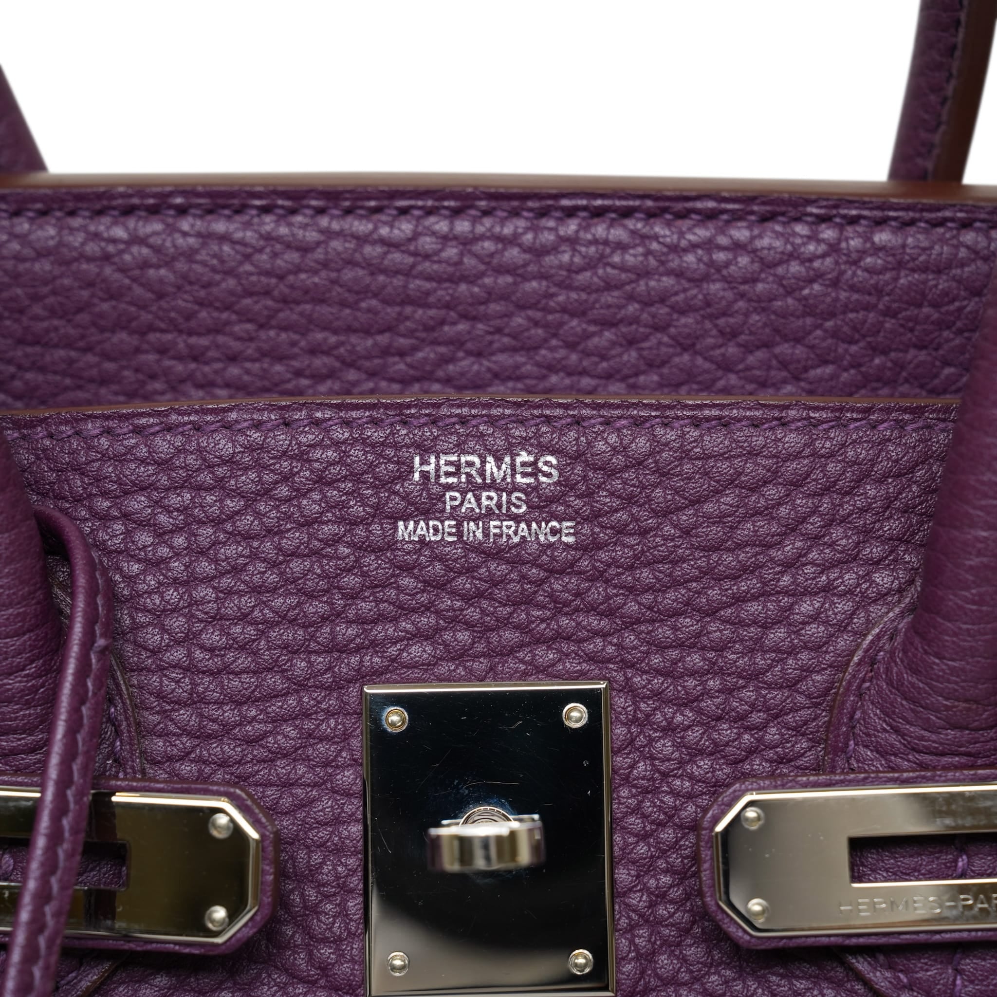 Birkin 35 Cassis Fjord Palladium Plated O Square Stamp – REDELUXE