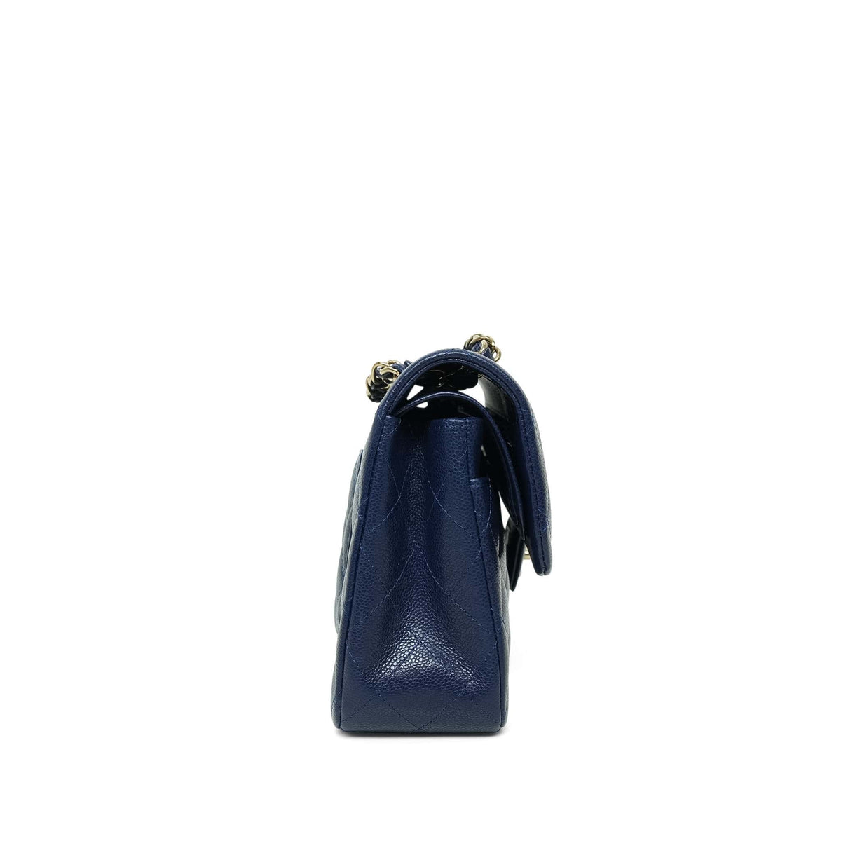 Navy Caviar Quilted Classic Flap Small LGHW