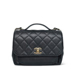 Product image 3 of 19: Black Caviar Quilted Business Affinity Flap Medium Light Gold Hardware