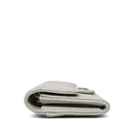 Product image 3 of 17: Light Grey Caviar Quilted Classic Flap Card Holder LGHW