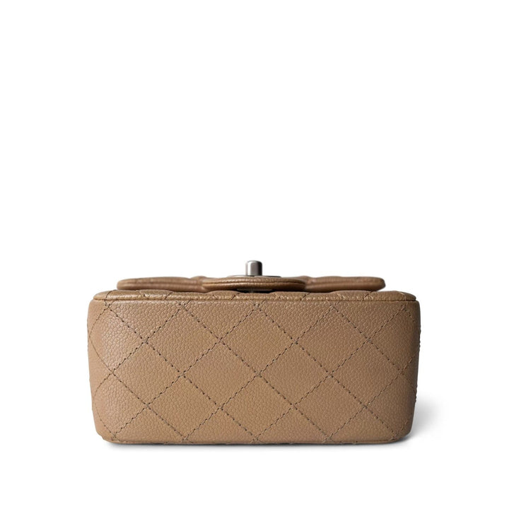 Caviar Chevron Quilted Mini Square Flap Blue main image 0