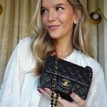 Product image 2 of 21: Black Lambskin Quilted Square Flap Mini Light Gold Hardware